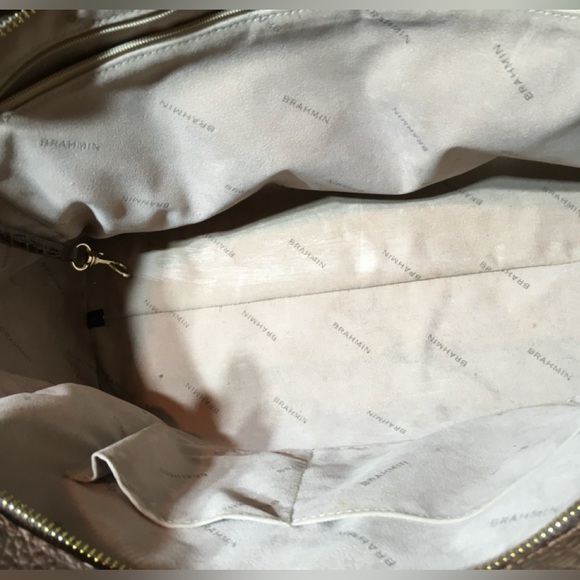 Brahmin Melbourne Large Tote Shoulder Handbag Gold Tone Hardware 18” Top - Picture 9 of 15